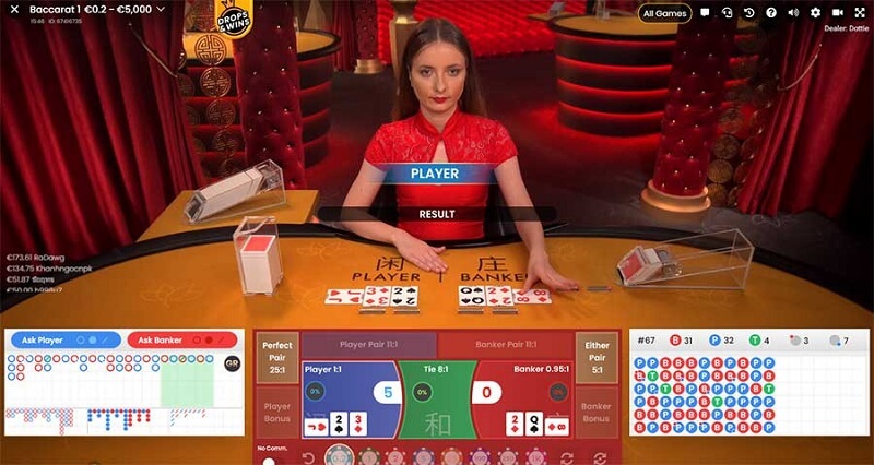 Live casino Baccarat 100% Dealer là người thật