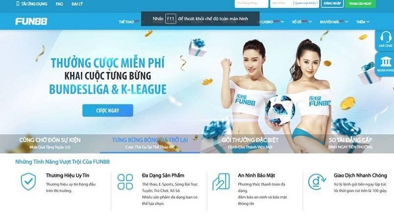 Link vào Fun88 không bị chặn - Chơi cá cược thoải mái