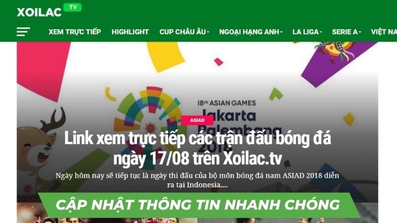 Cập nhật thông tin nhanh chóng với Xoilac TV