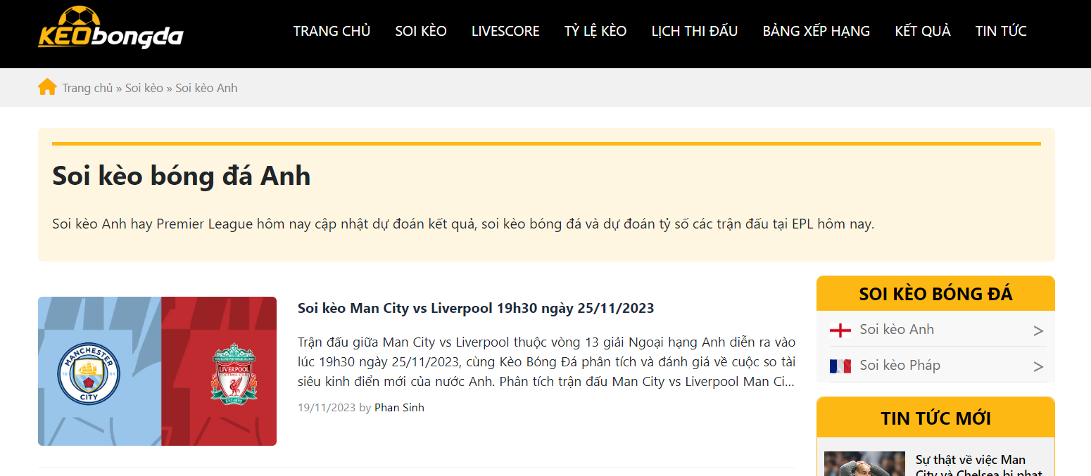 Một vài thông tin thú vị về trang web Kèo bóng đá