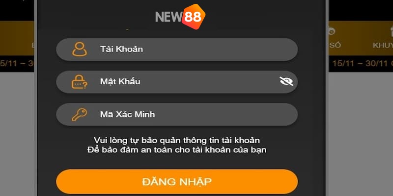 Đăng nhập New88 trước khi thực hiện lệnh rút tiền