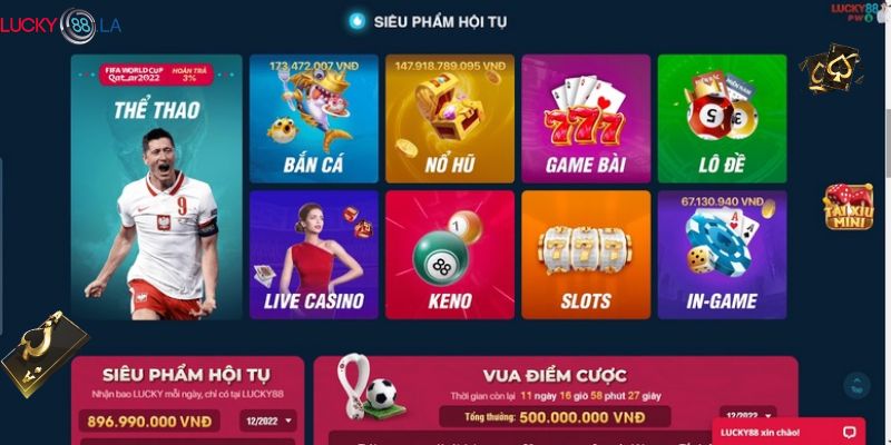 Các trò chơi tại LUCKY88