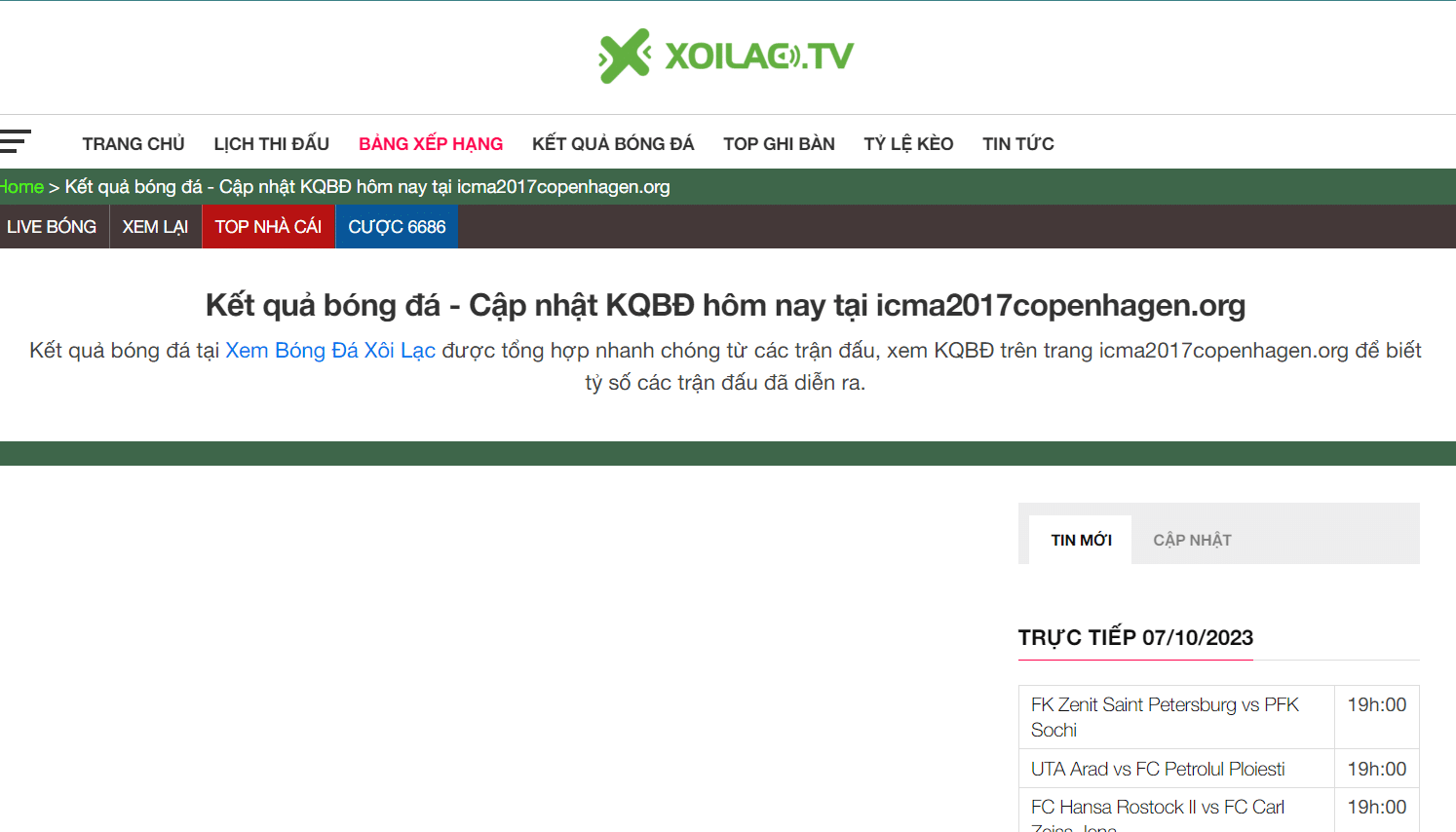 Kết quả bóng đá luôn được cập nhật một cách nhanh chóng