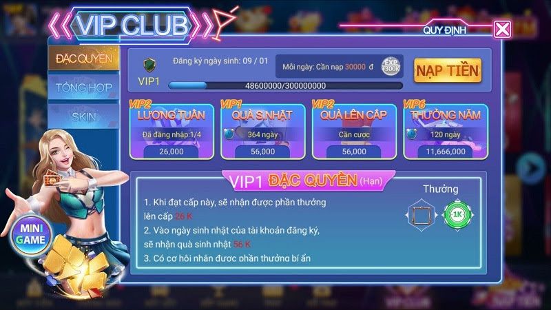 Nạp tiền và tham gia chơi game để đạt cấp bậc VIP