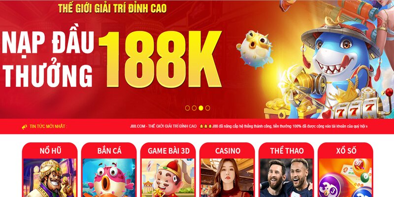 Đa dạng về thích thức và tựa game cá cược tại J88