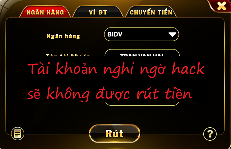 Người chơi cần chứng minh tài khoản của mình để được mở khóa và thực hiện lệnh rút