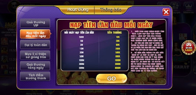 Thời gian áp dụng khuyến mãi thưởng 50% nạp lần 2 tại 68gamebai