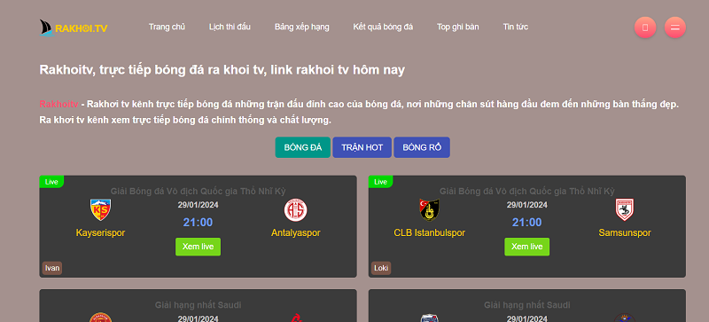 Rakhoi TV - trải nghiệm xem bóng đá tuyệt vời