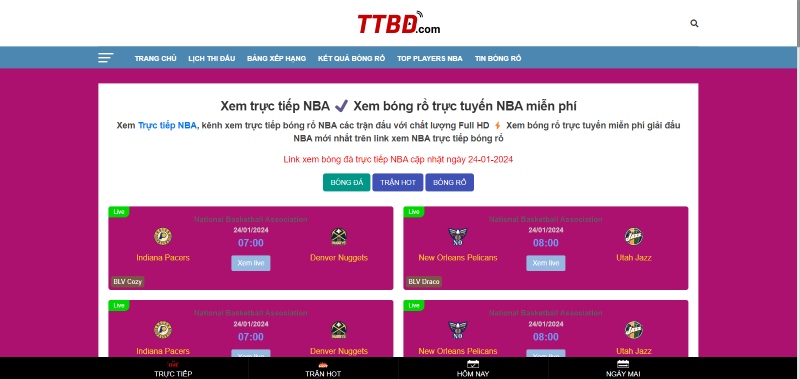 Trực tiếp NBA - Định hướng phát triển đối với người dùng