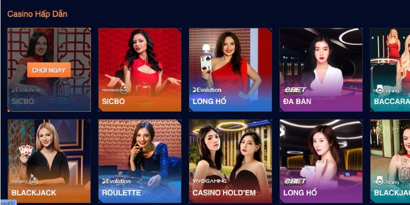 Nhiều trò Casino hấp dẫn với mức cược siêu to khổng lồ