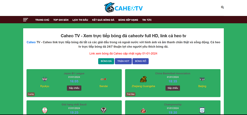 Một số tính năng cơ bản mà Caheo TV sở hữu