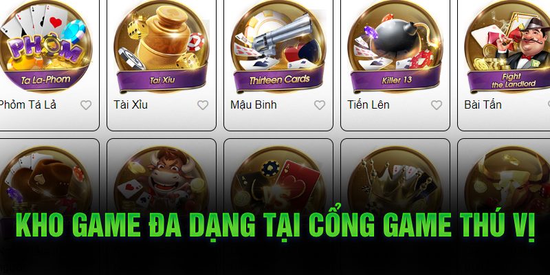 Kho game đa dạng tại cổng game thú vị